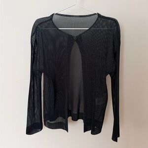 Issey Miyake pleats please black mesh cardigan